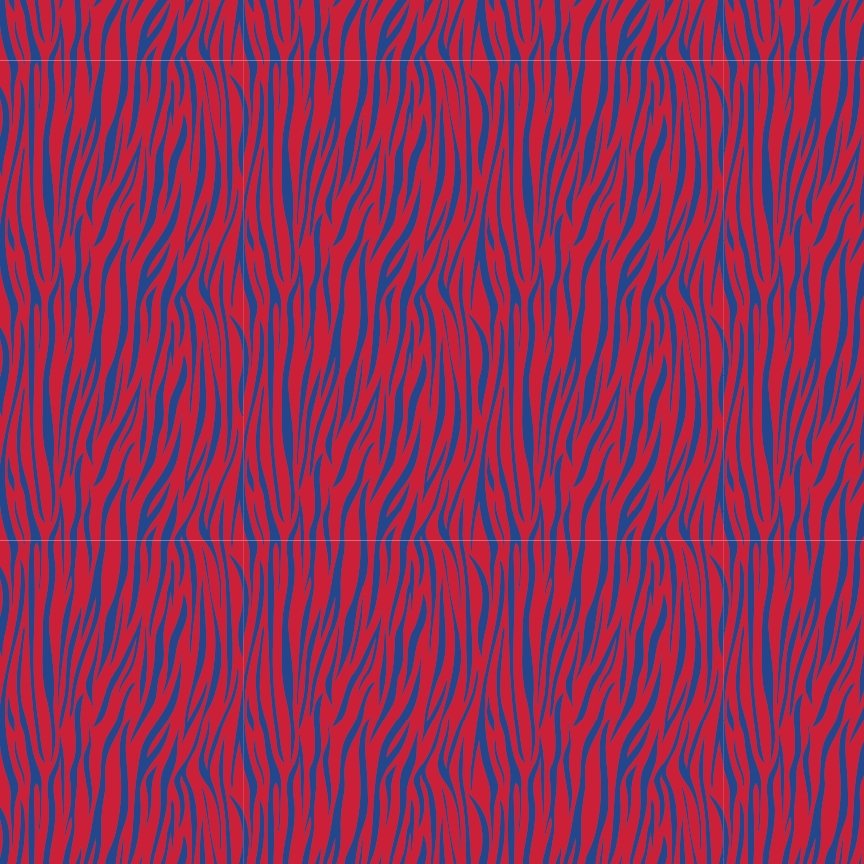 Red & Blue Zebra Pattern Acrylic Sheet - CMB Pattern Acrylic